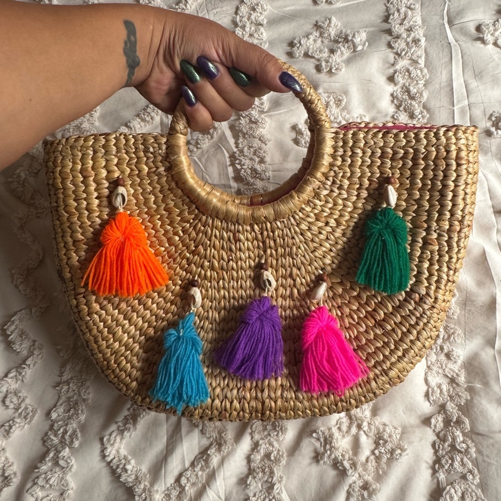 Straw Tassel Beach Bag - Jadetribe